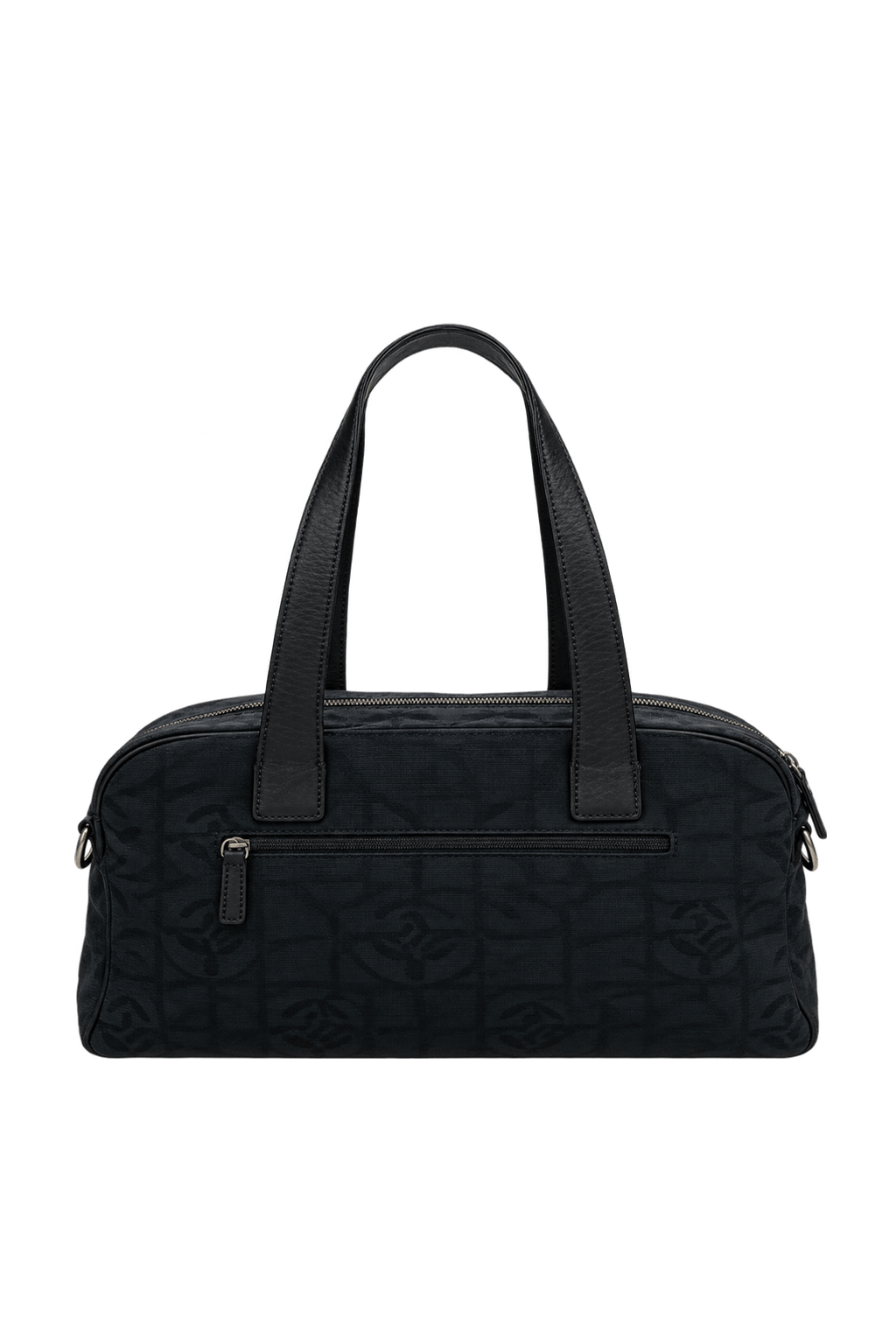 1990s Black Textile Shoulder Bag - Back View