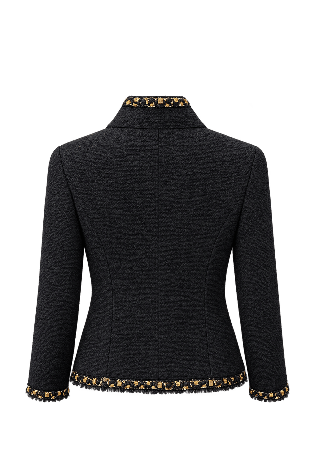 1990s Black Wool Blend Jacket - Back View