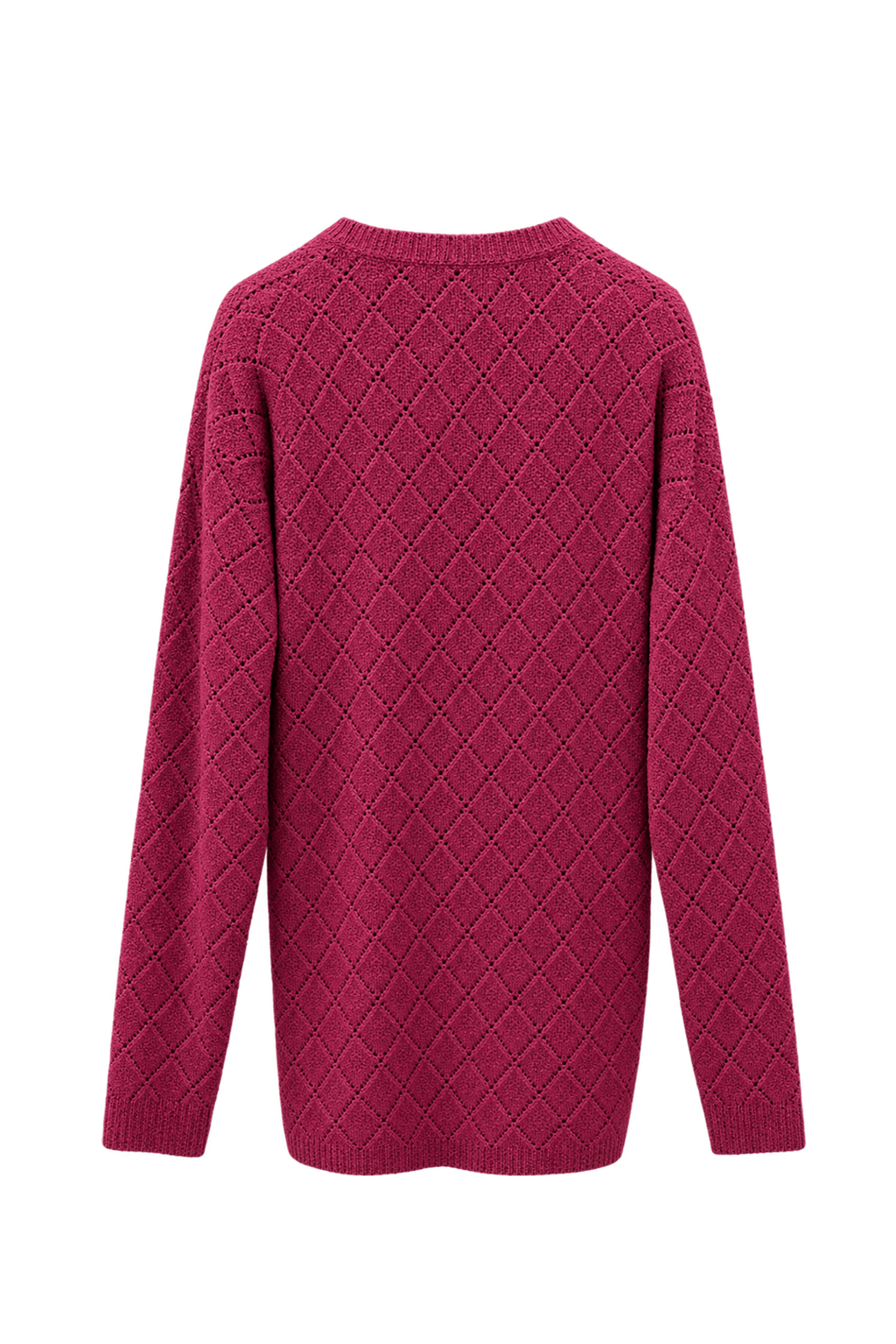 1990s Deep Burgundy Knit Sweater - Back View