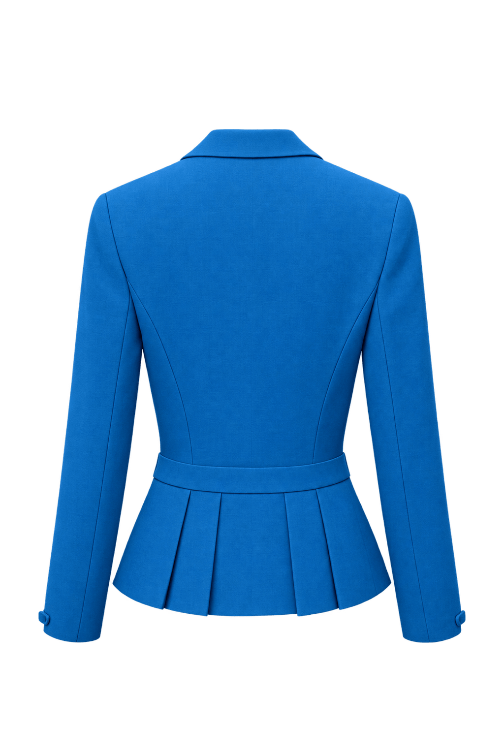 1980s Cobalt Blue Woven Blazer - Back View