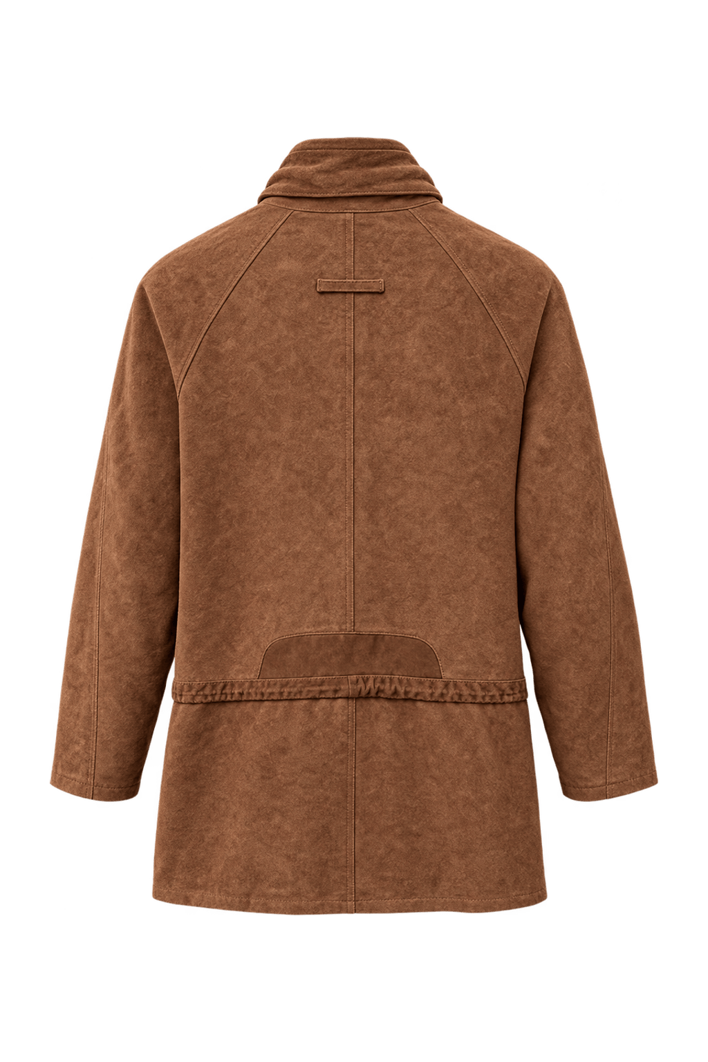 1980s Warm Medium Brown Suede Jacket - Back View