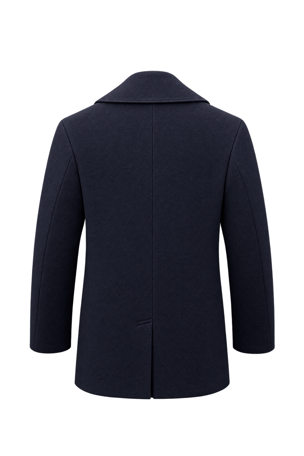 1940s Dark Navy Blue Wool Coat - Back View