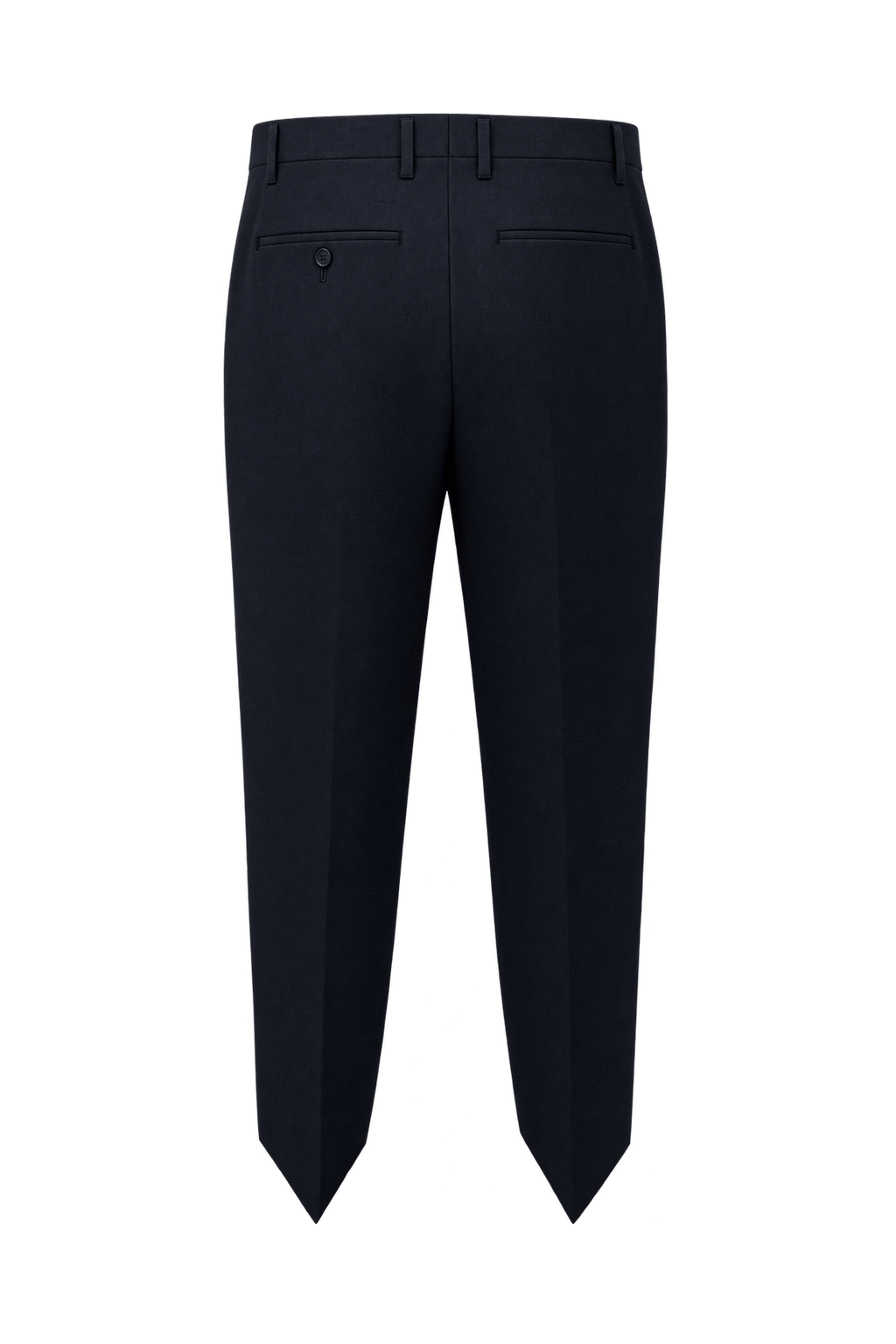 1980s Very Dark Navy Wool Trousers - Back View