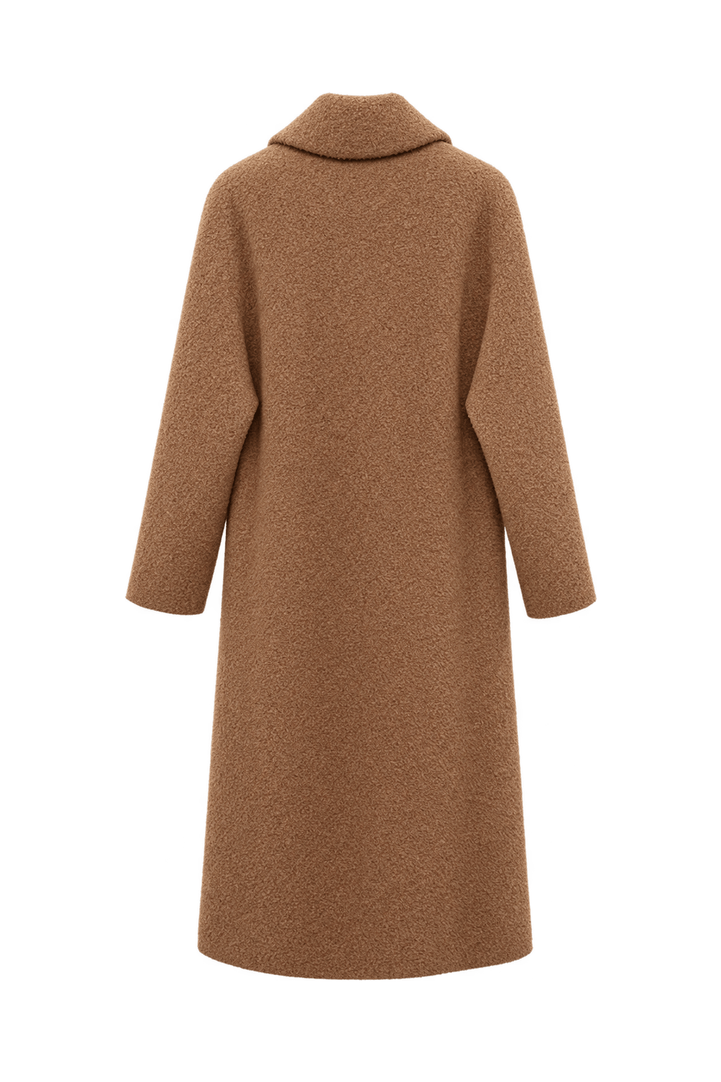 1960s Camel Brown Wool Coat - Back View