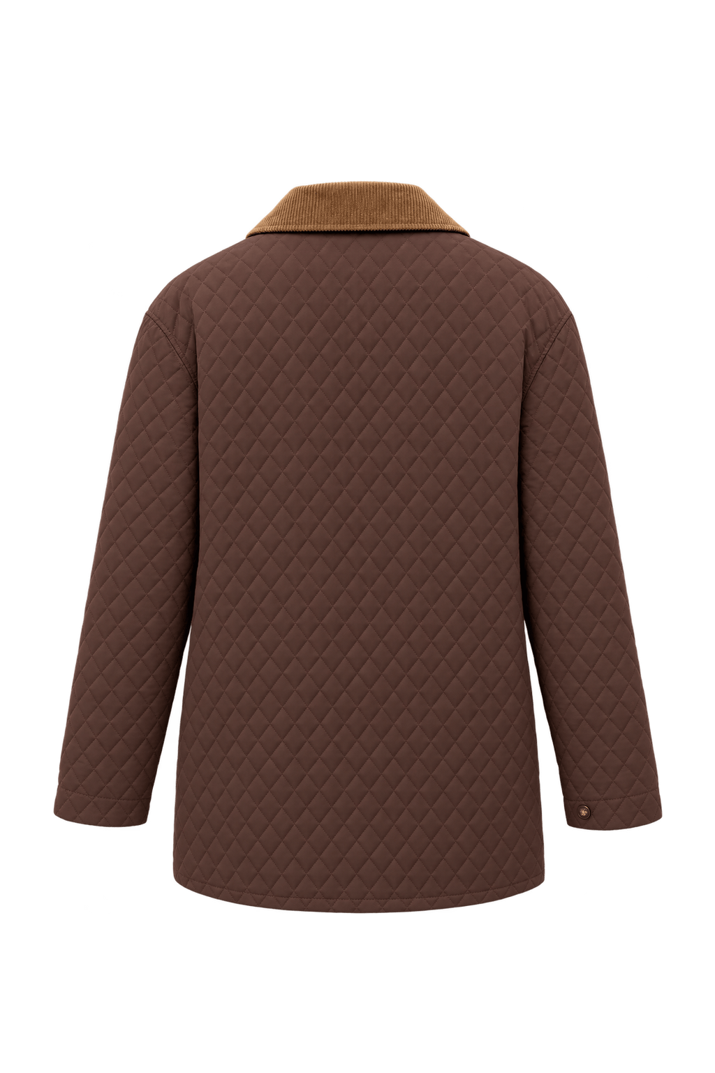 1980s Chocolate Brown Synthetic Jacket - Back View