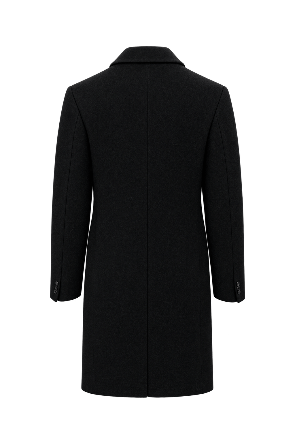 1990s Black Wool Coat - Back View
