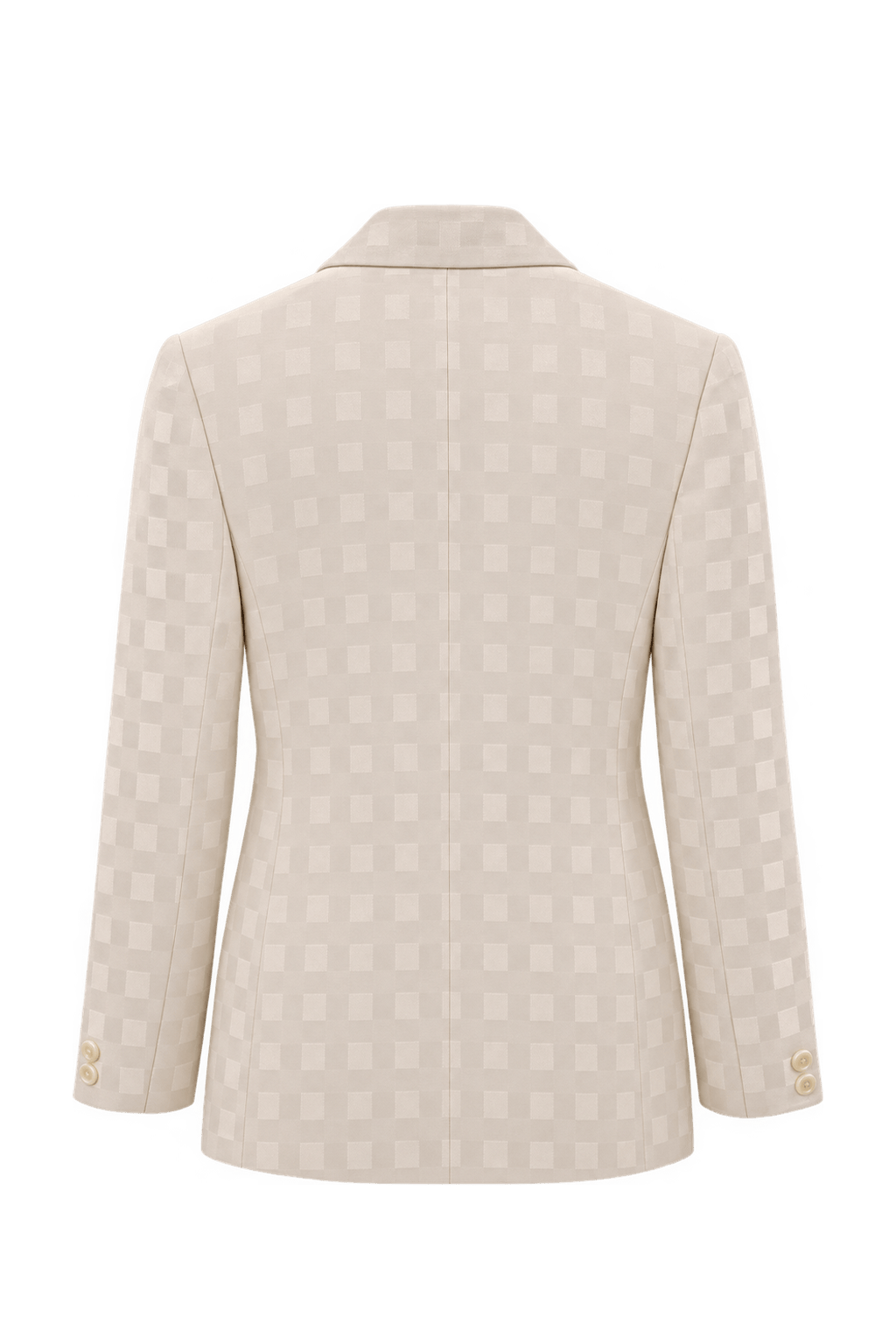 1980s Ivory White Woven Blazer - Back View