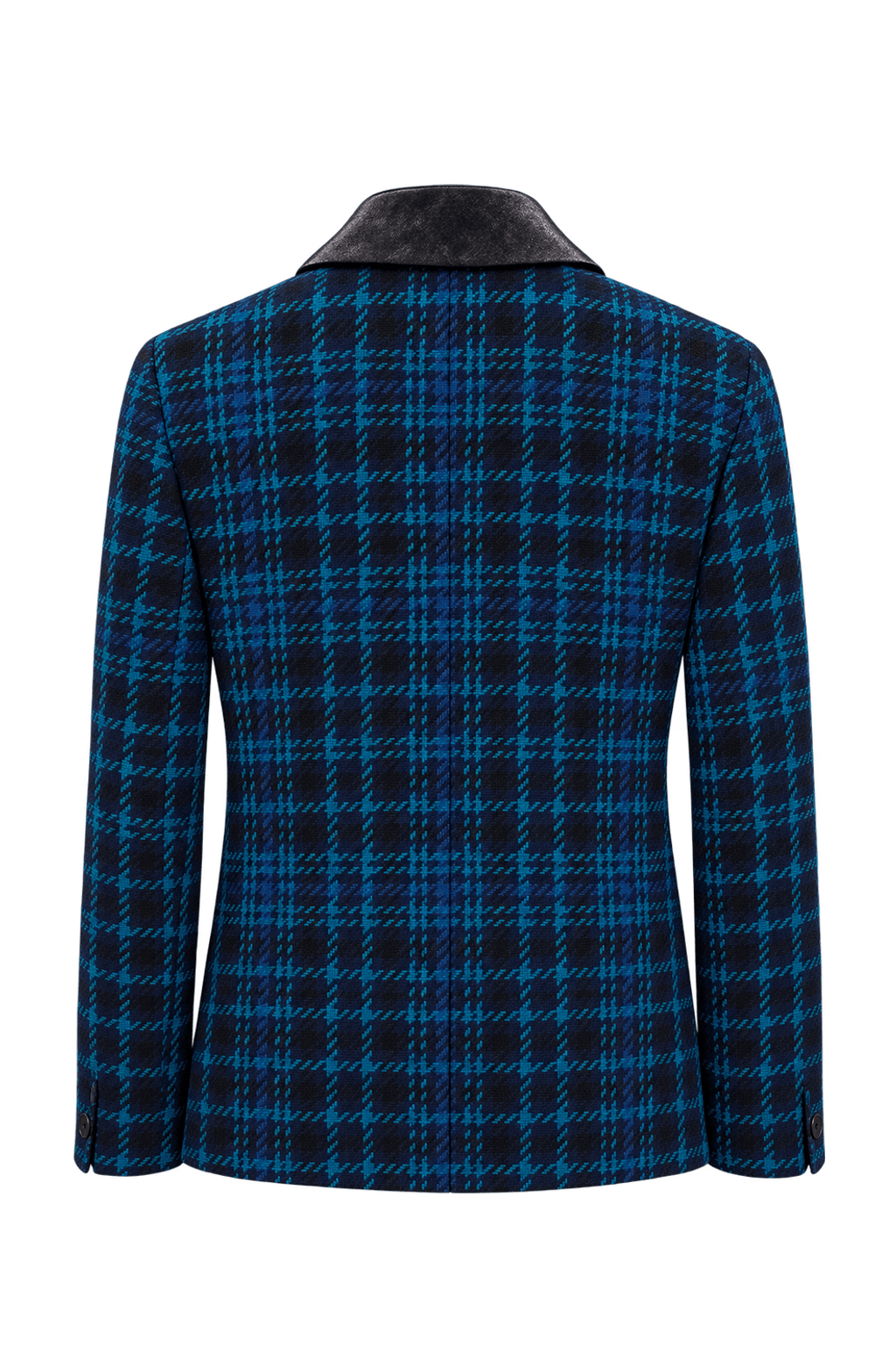 1980s Navy Blue Woven Jacket - Back View