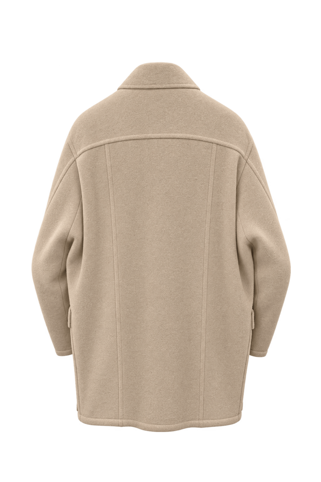 1990s Warm Cream Wool Coat - Back View