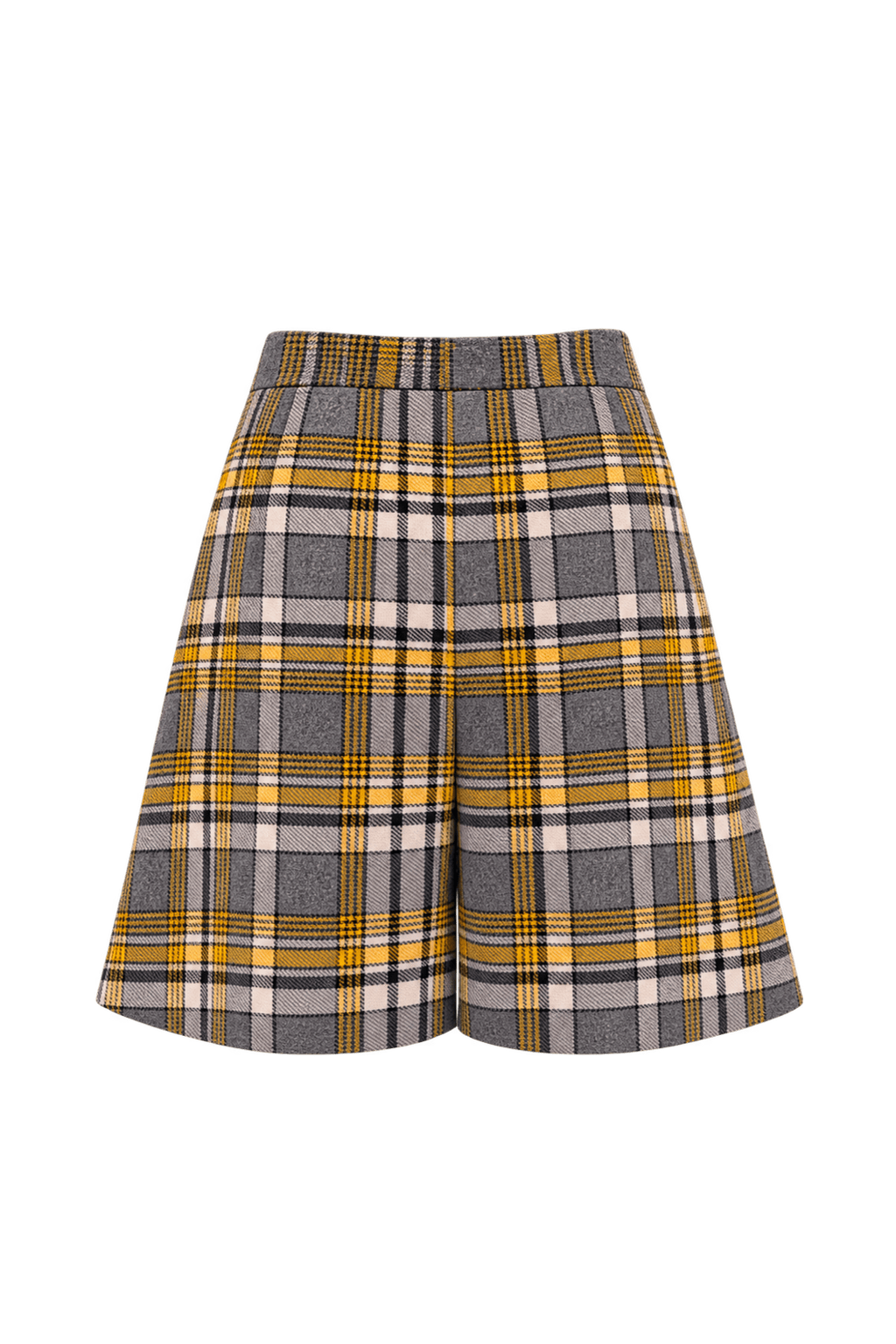 1960s Gray Wool-Textured Shorts - Back View