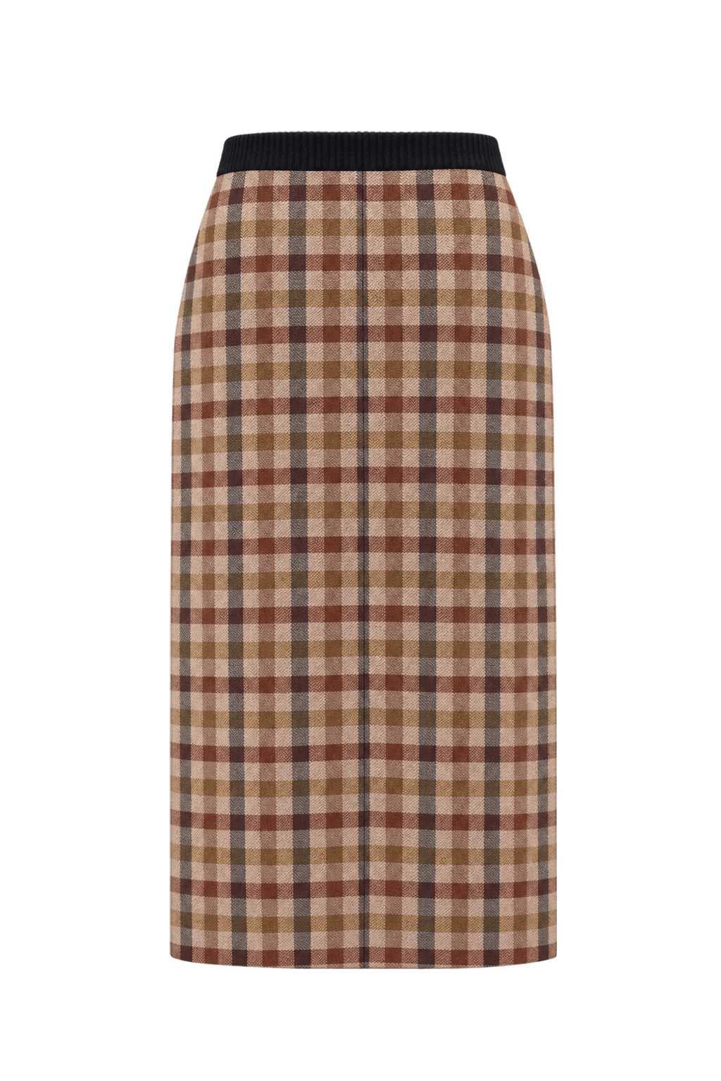 1970s Tan Brown Wool Skirt - Back View