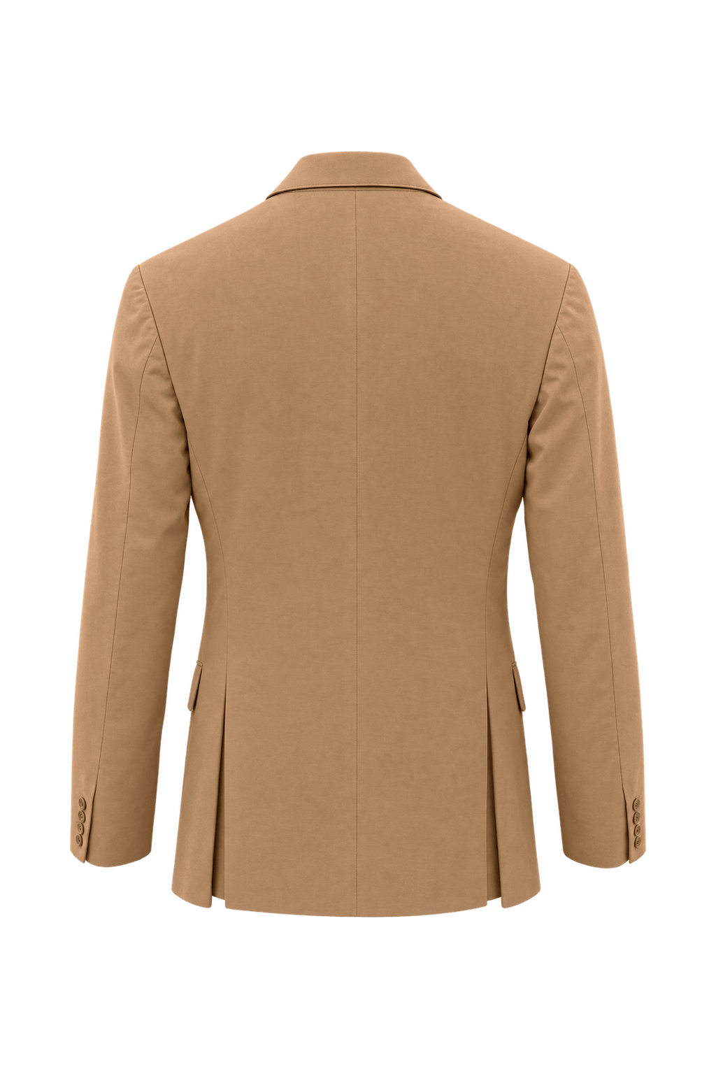 1990s Warm Camel Tan Cotton Blazer - Back View