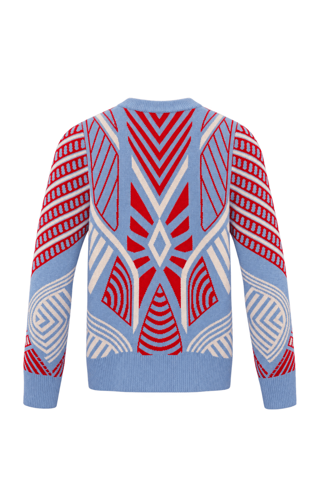 1990s Light Blue Knit Sweater - Back View