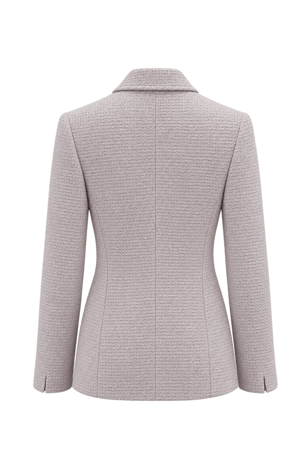 1990s Pale Lavender Pink Bouclé Blazer - Back View