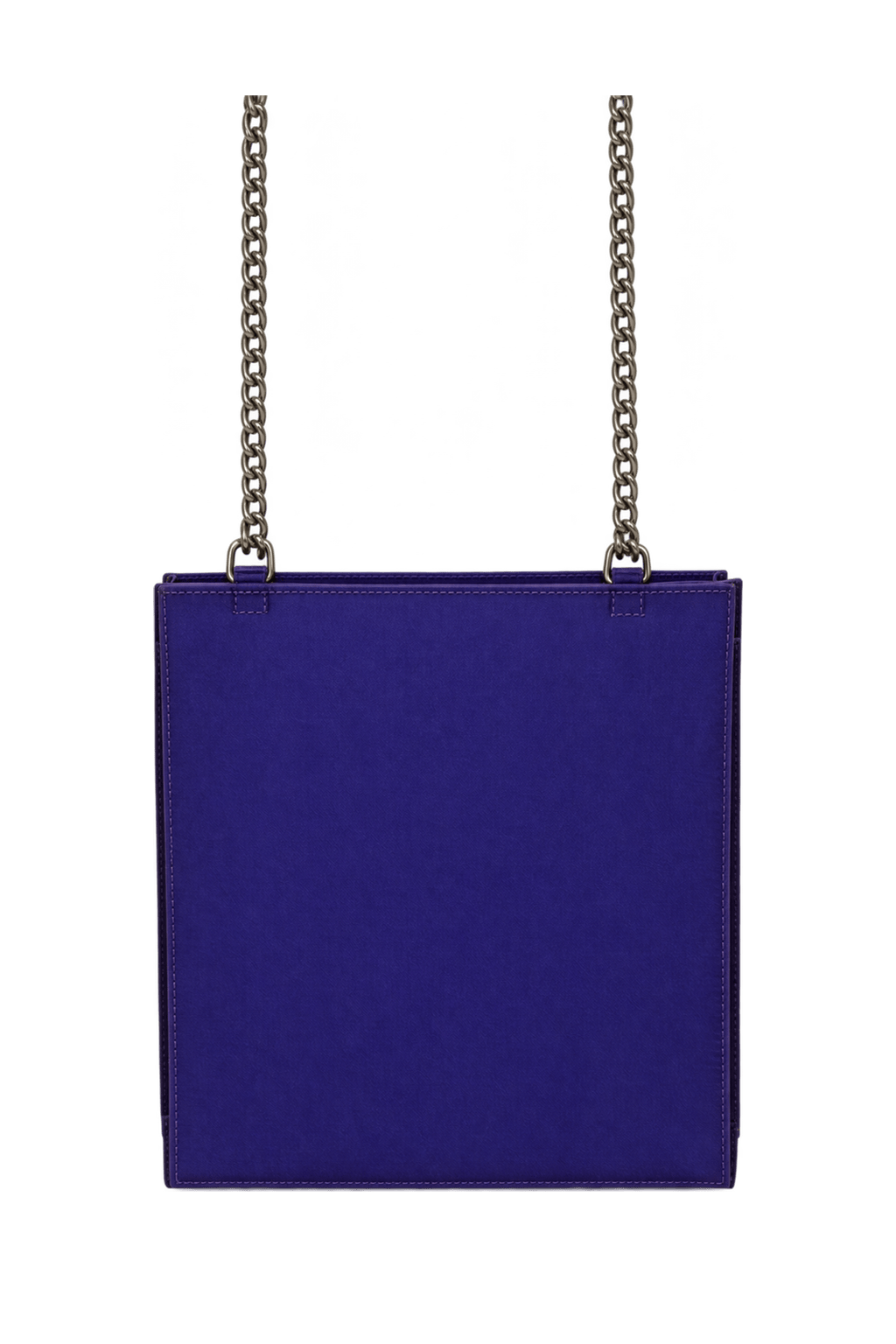 1990s Vivid Violet Purple Coated Shoulder Bag - Back View