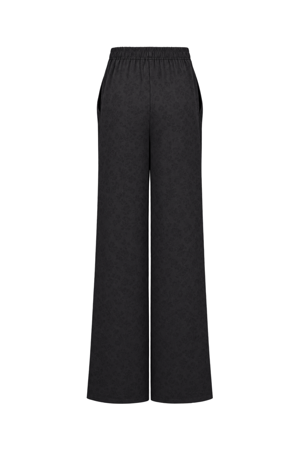 1990s Black Soft Fluid Wide-Leg Pants - Back View