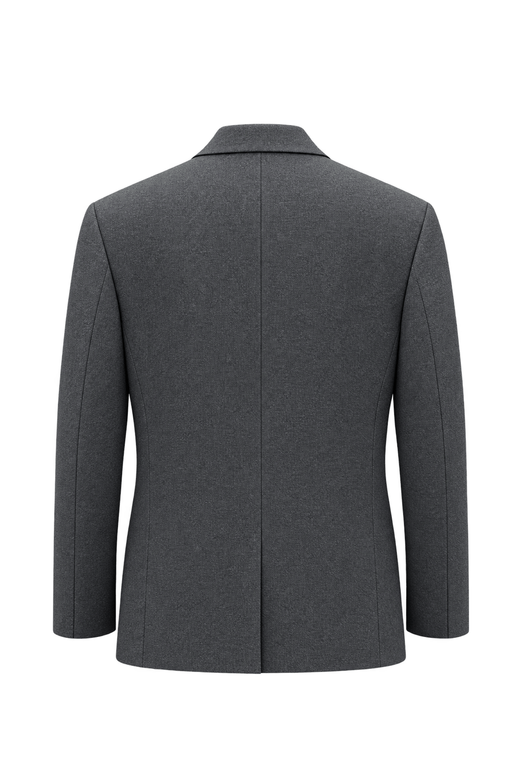 1980s Charcoal Grey Wool Blazer - Back View
