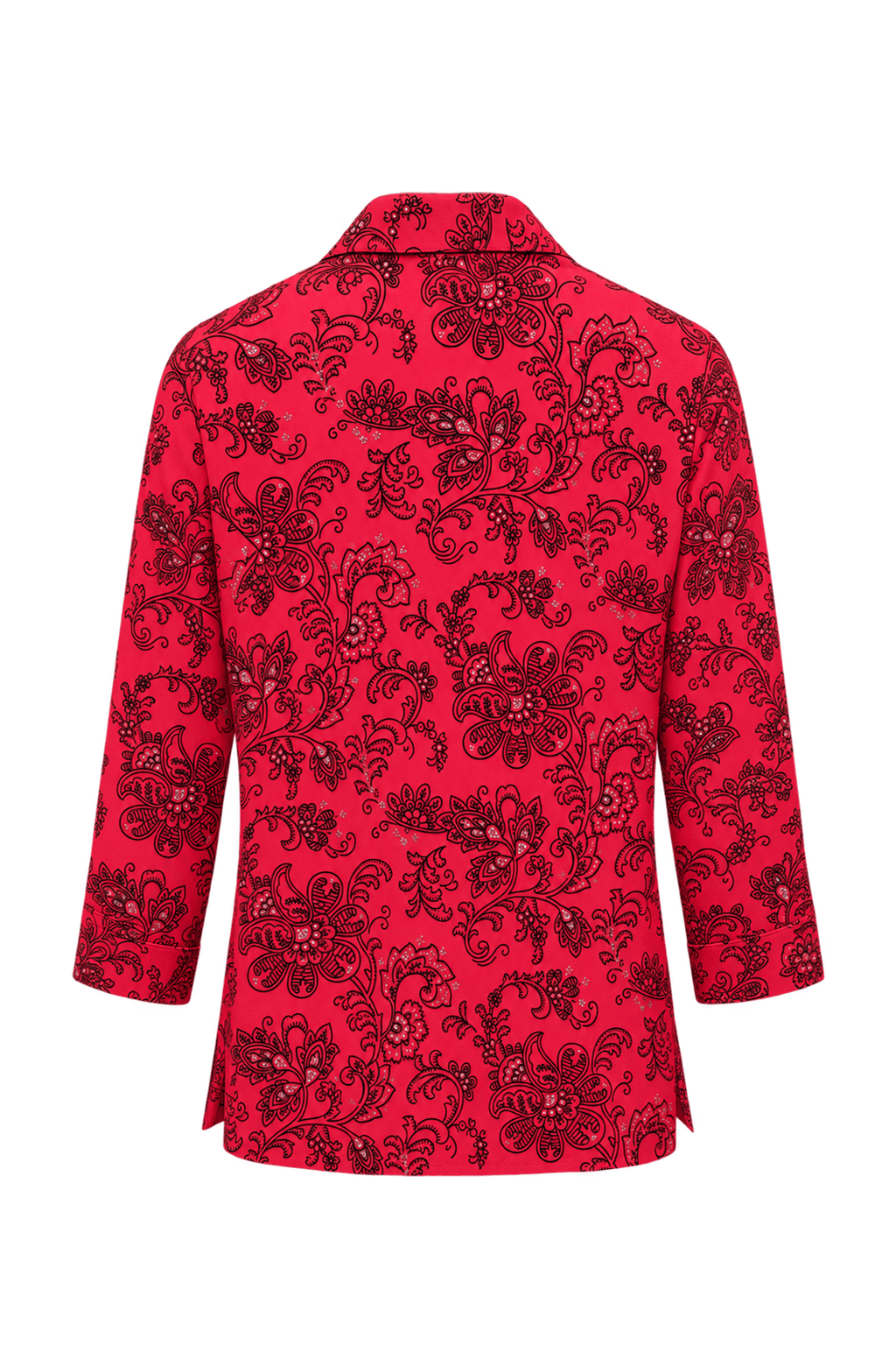 1980s Bright Red Synthetic Blend Blouse - Back View