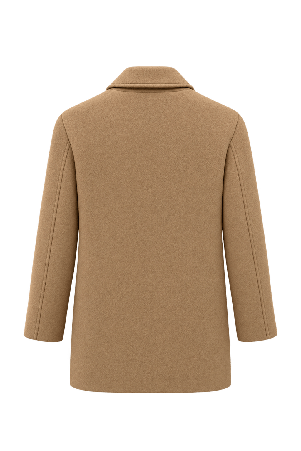 1990s Camel Tan Wool Coat - Back View