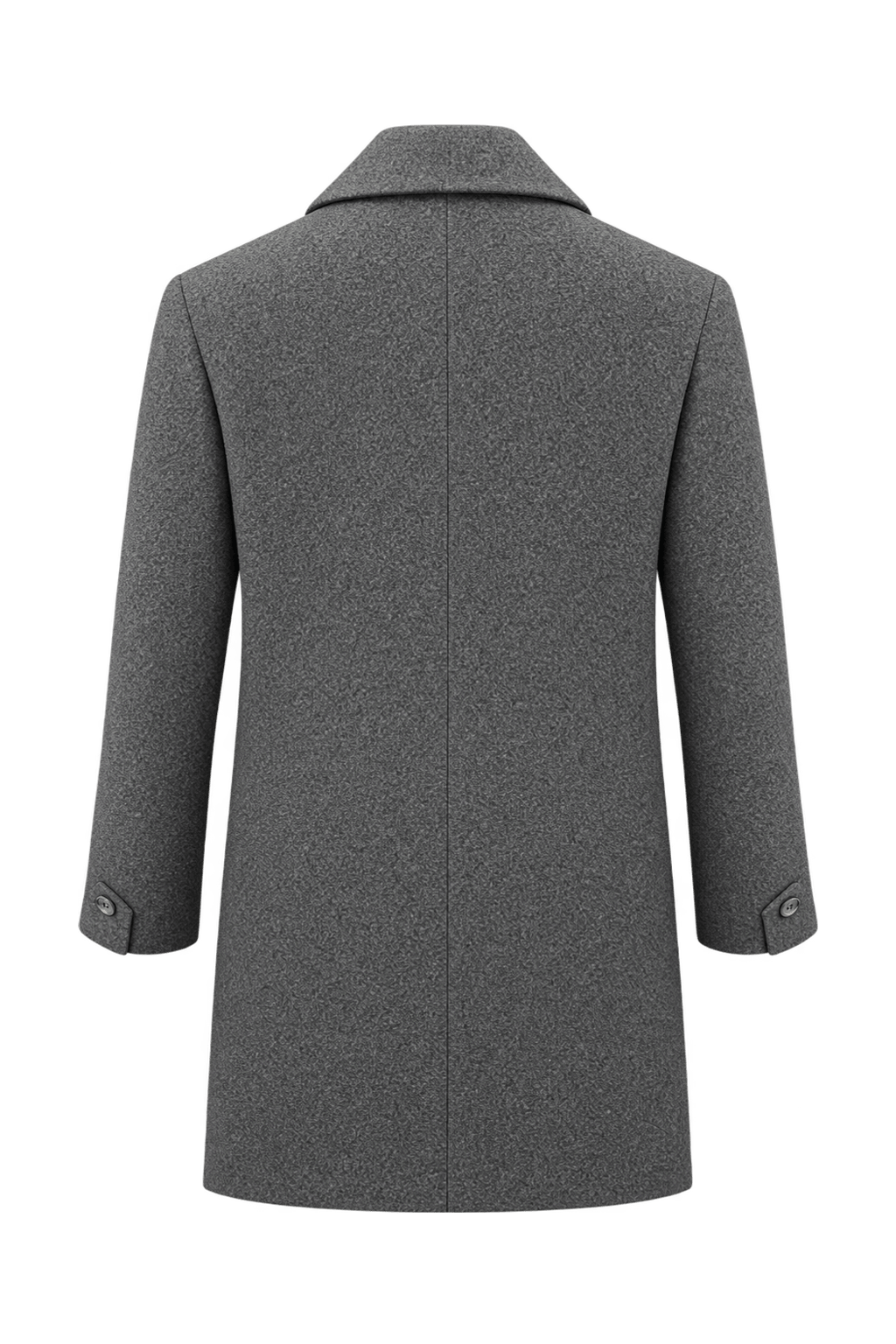1980s Charcoal Grey Wool Coat - Back View