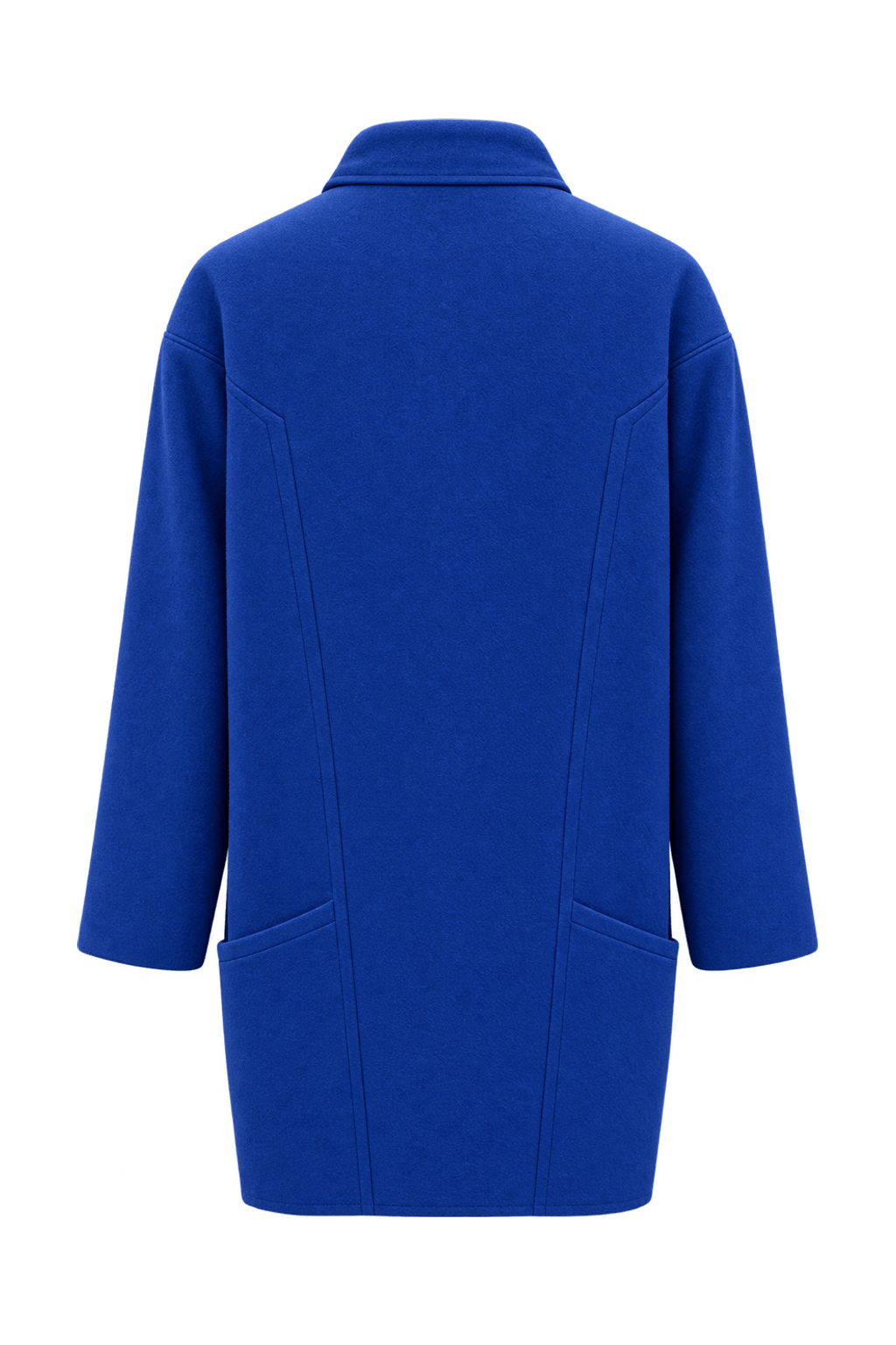 1990s Cobalt Blue Wool Coat - Back View