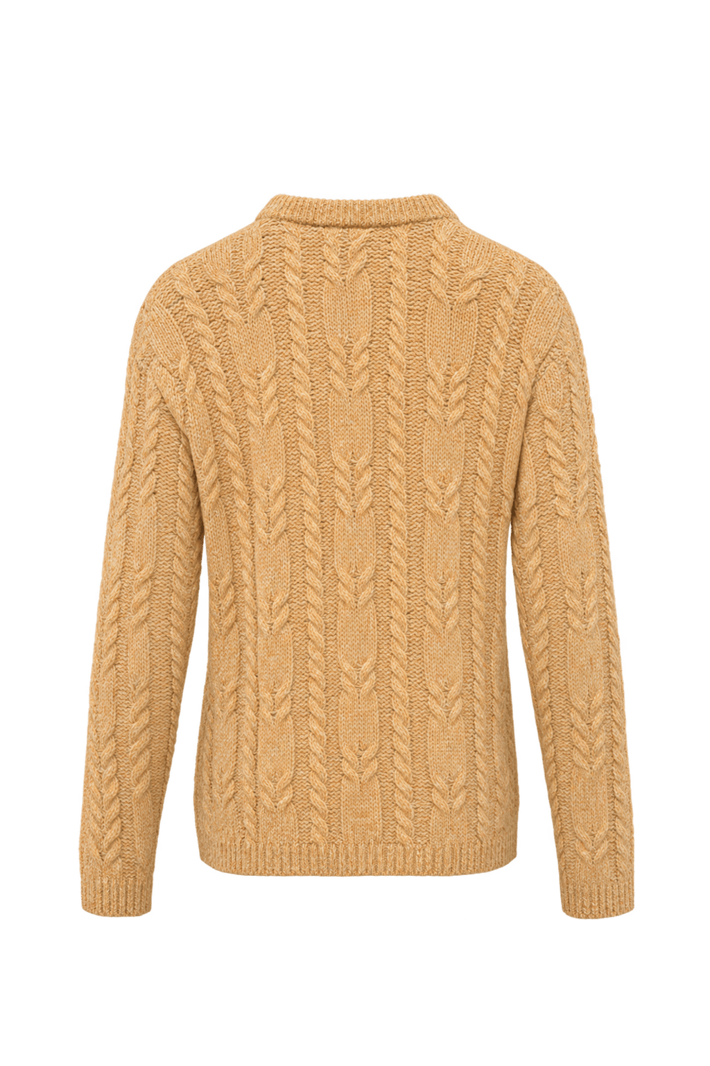 1980s Warm Apricot Yellow Unverified Knit Yarn Cardigan - Back View