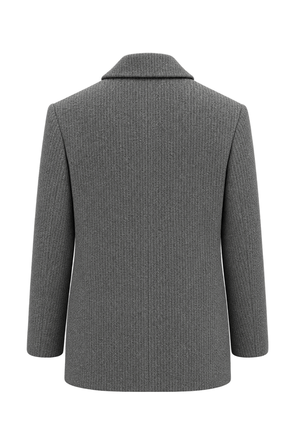 1980s Charcoal Grey Wool Blazer - Back View