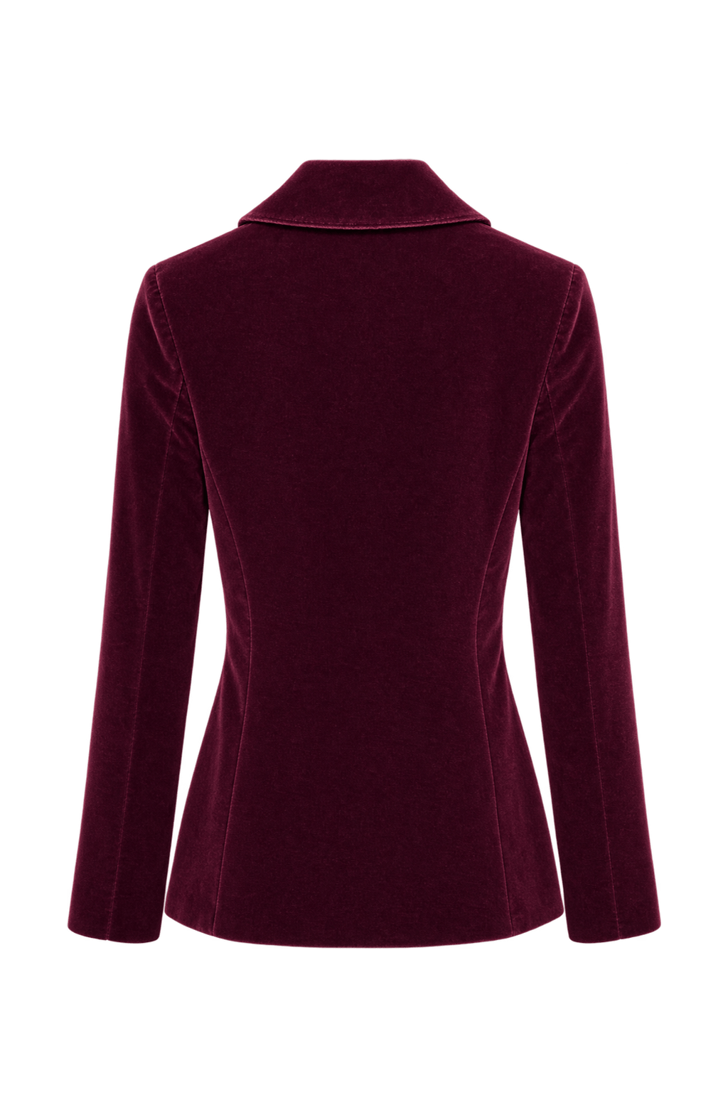 1990s Deep Burgundy Velvet Blazer - Back View