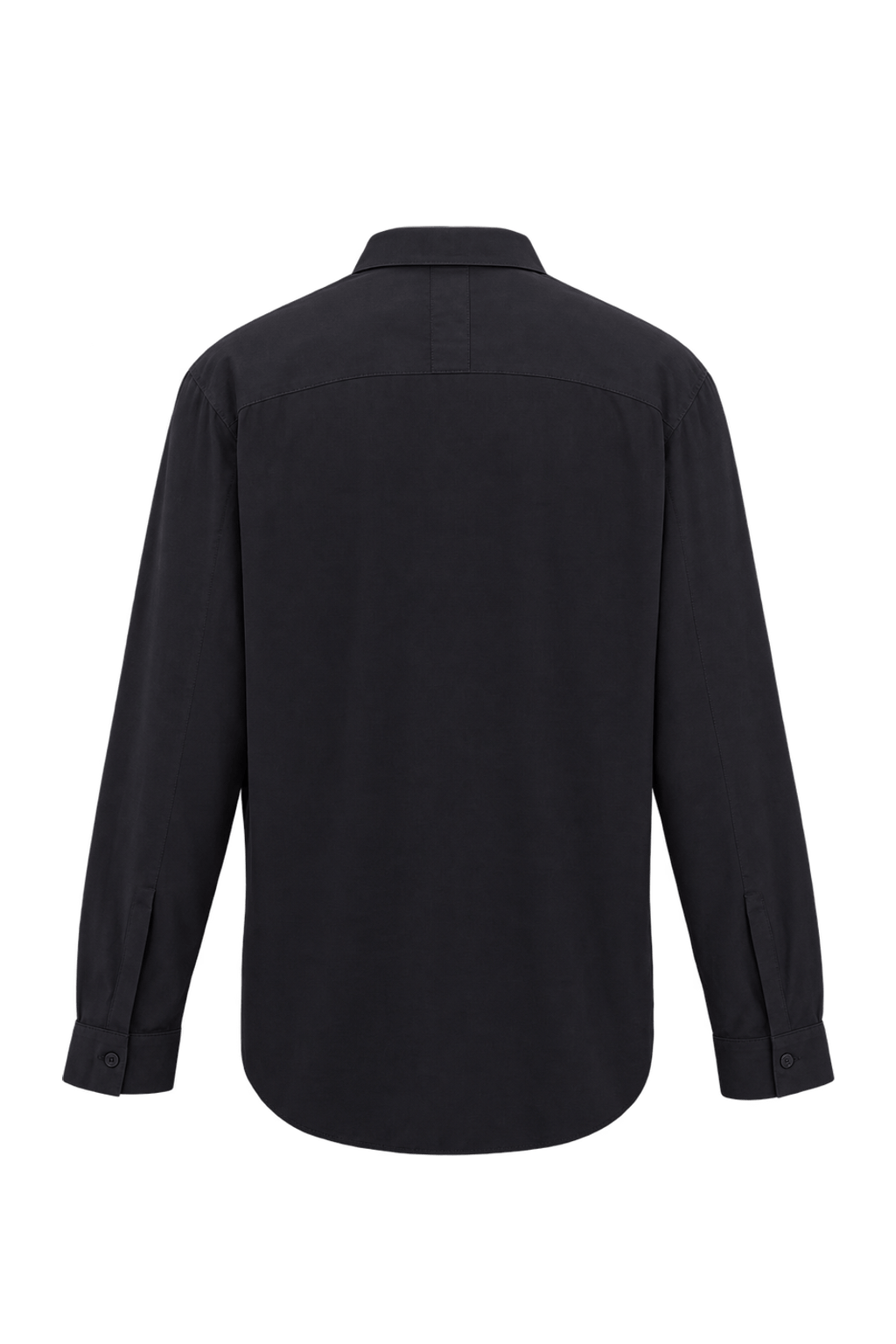 1990s Black Unverified Woven Fabric Button-Down Shirt - Back View