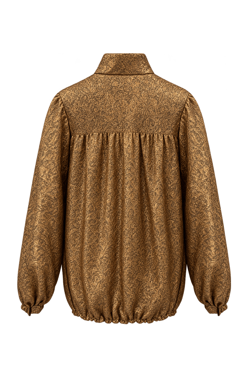 1990s Antique Gold Metallic Brocade Jacket - Back View