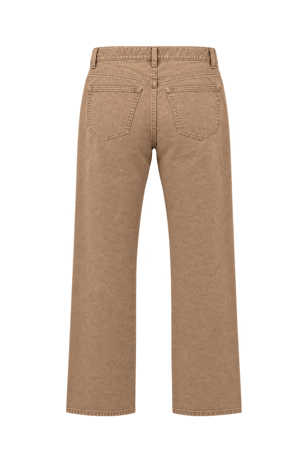 1990s Camel Tan Cotton Denim Jeans - Back View