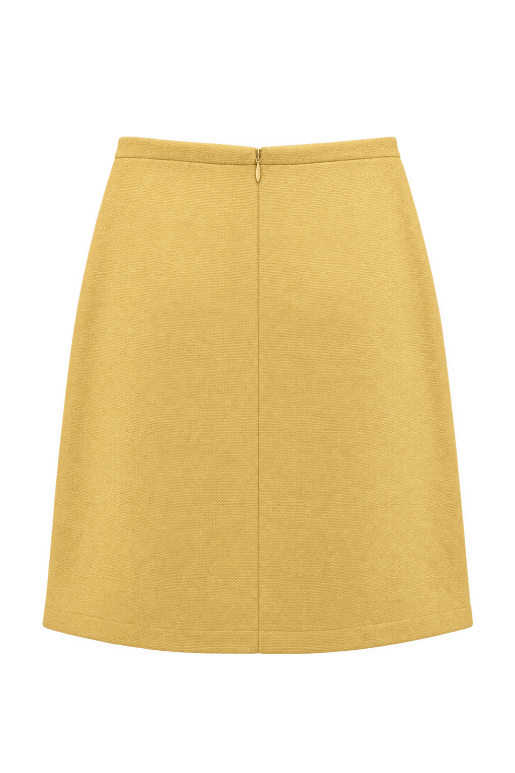 1970s Mustard Yellow Woven Skirt - Back View