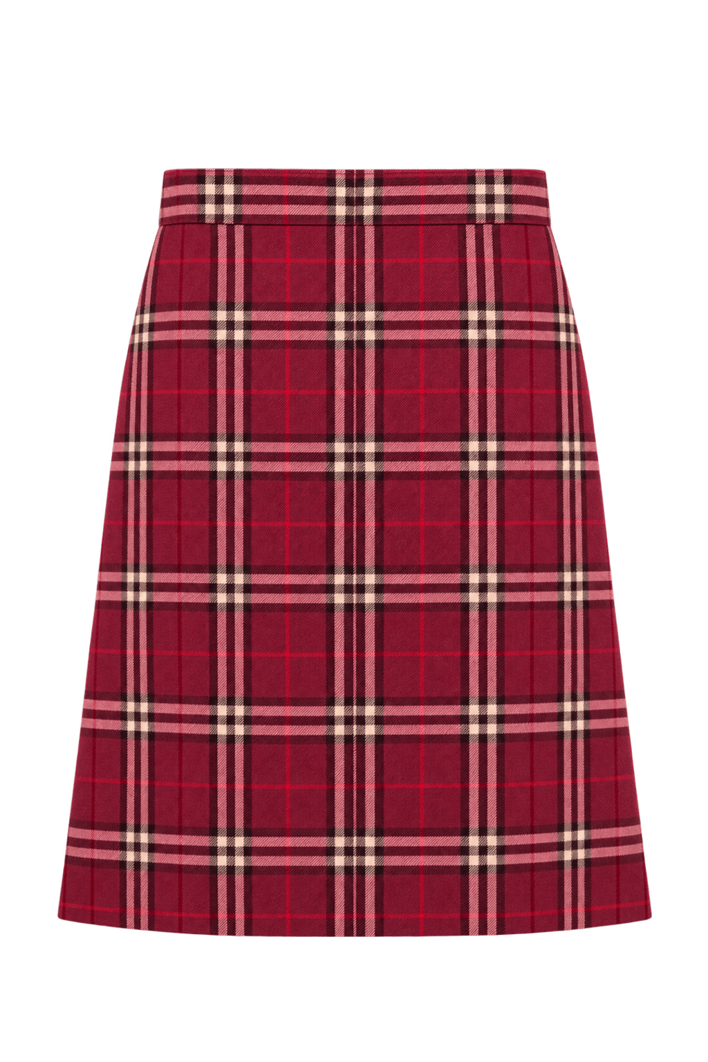 1970s Burgundy Red Woven Skirt - Back View