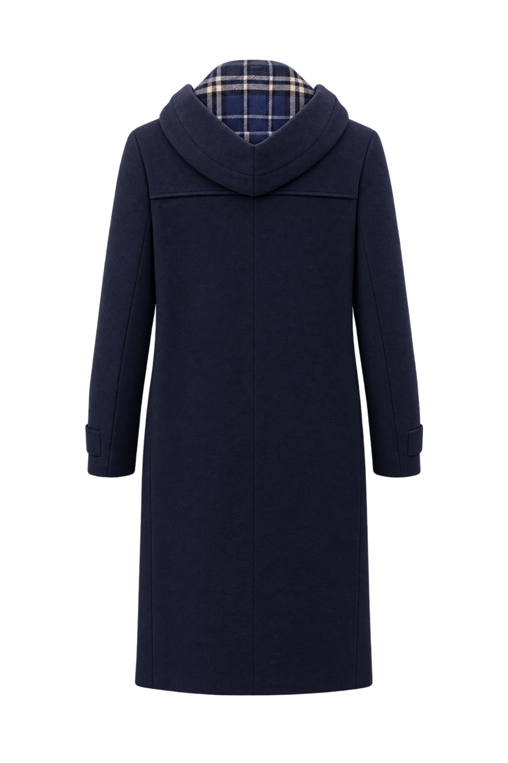 1980s Dark Navy Blue Wool Blend Coat - Back View