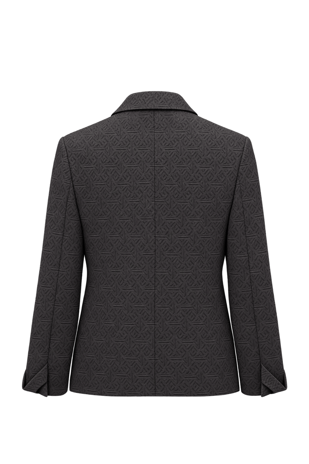 1990s Dark Chocolate Brown Woven Fabric Jacket - Back View