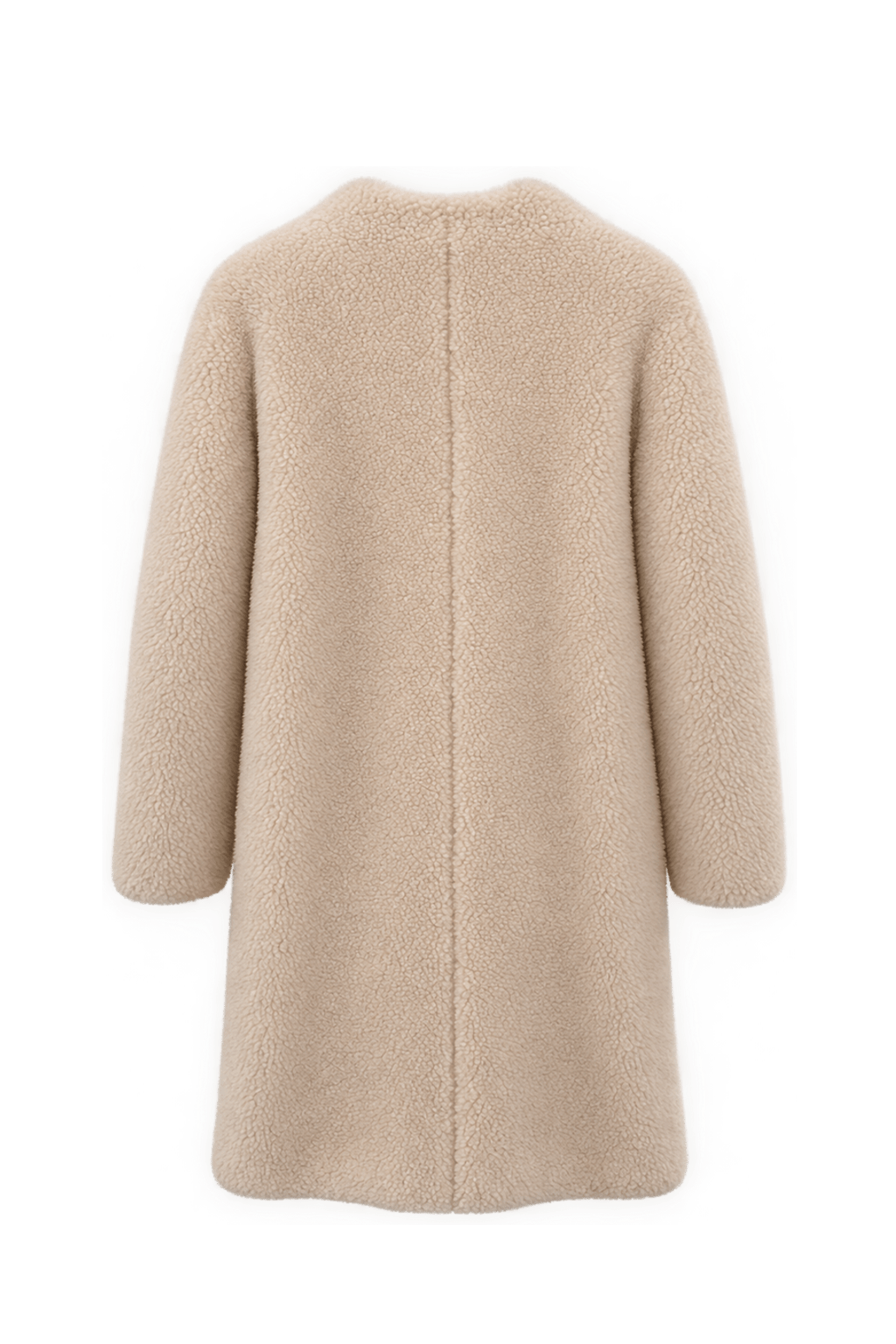 1990s Warm Ivory Cream Shearling Fur Coat - Back View