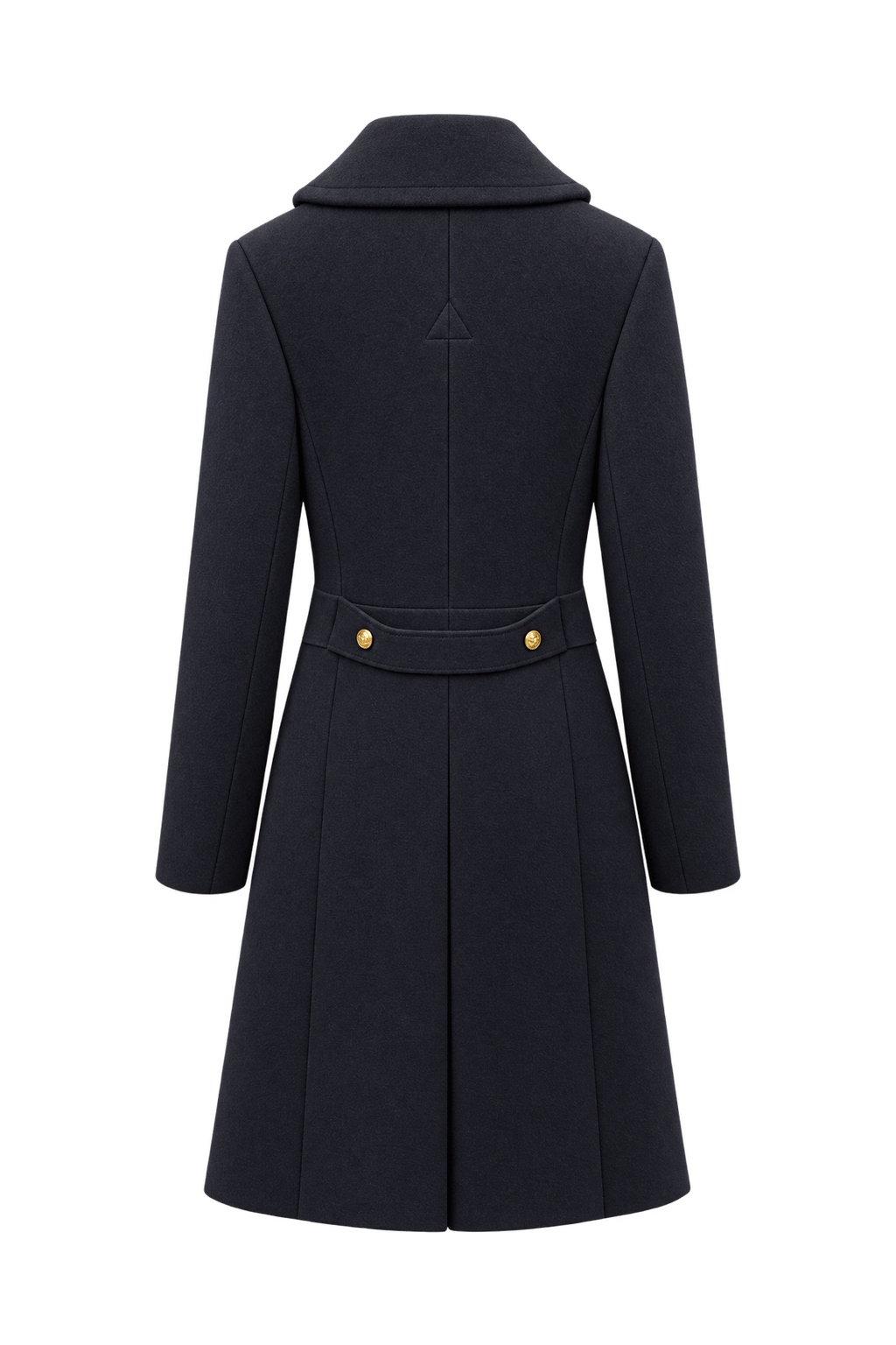 1940s Dark Navy Blue Wool-Like Coat - Back View