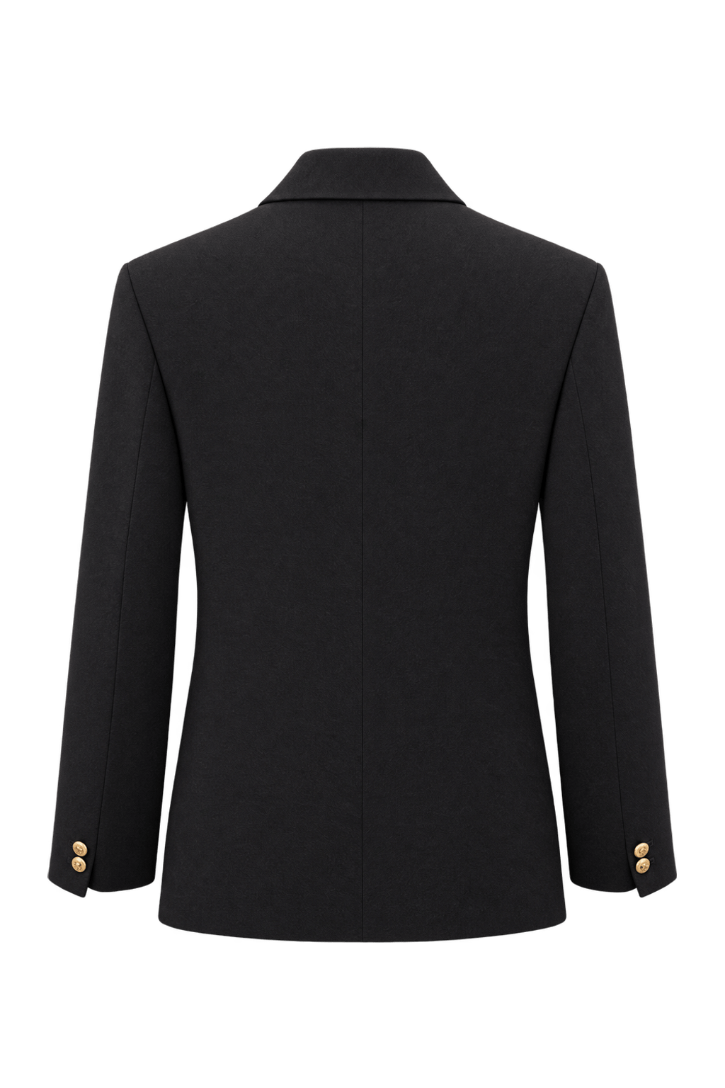 1980s Black Woven Fabric Blazer - Back View