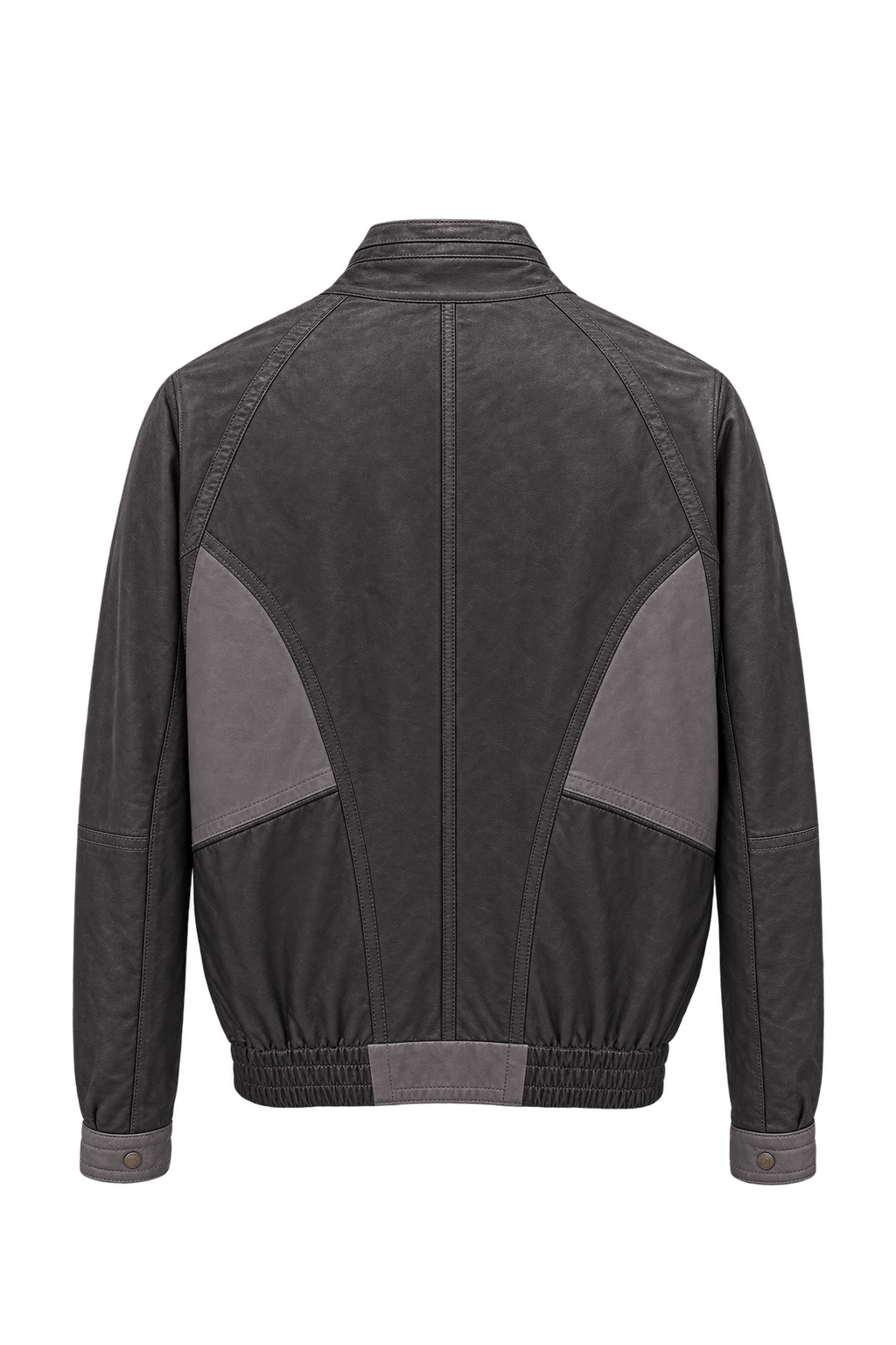 1980s Dark Chocolate Brown Leather Jacket - Back View
