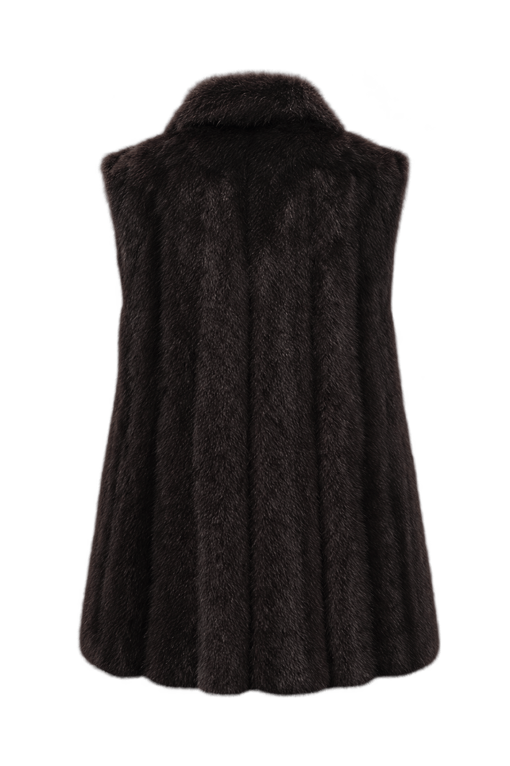 1970s Dark Chocolate Brown Fur Vest - Back View