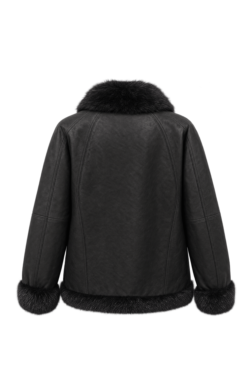 1980s Dark Chocolate Brown Leather Jacket - Back View