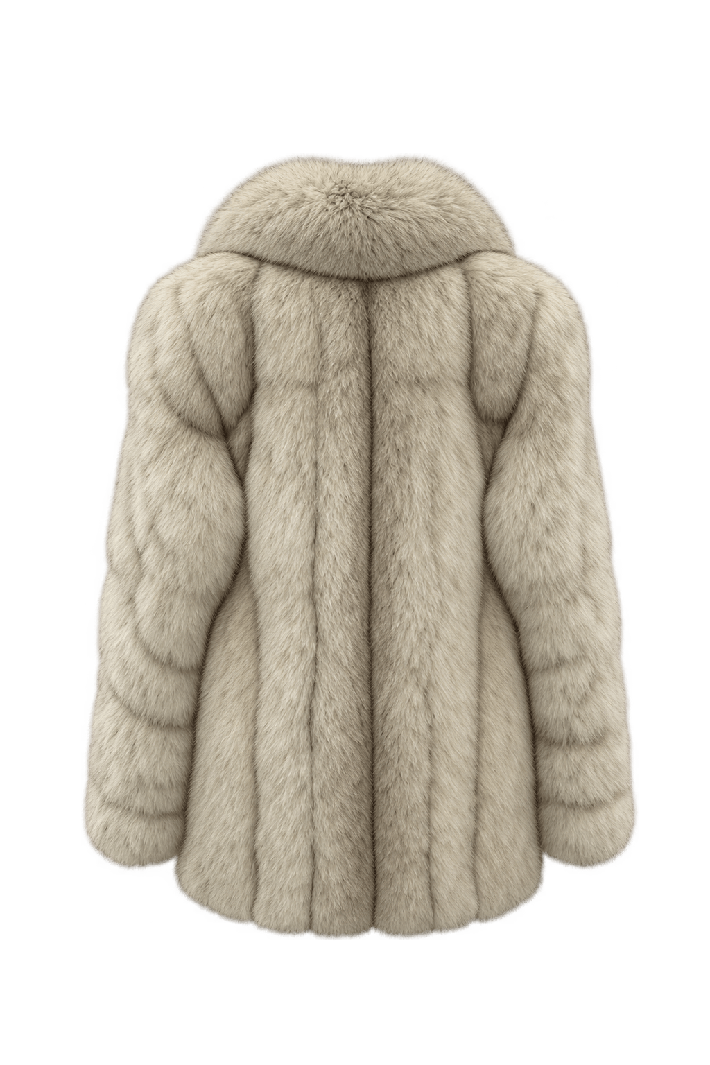 1980s Pale Cream Fur Coat - Back View