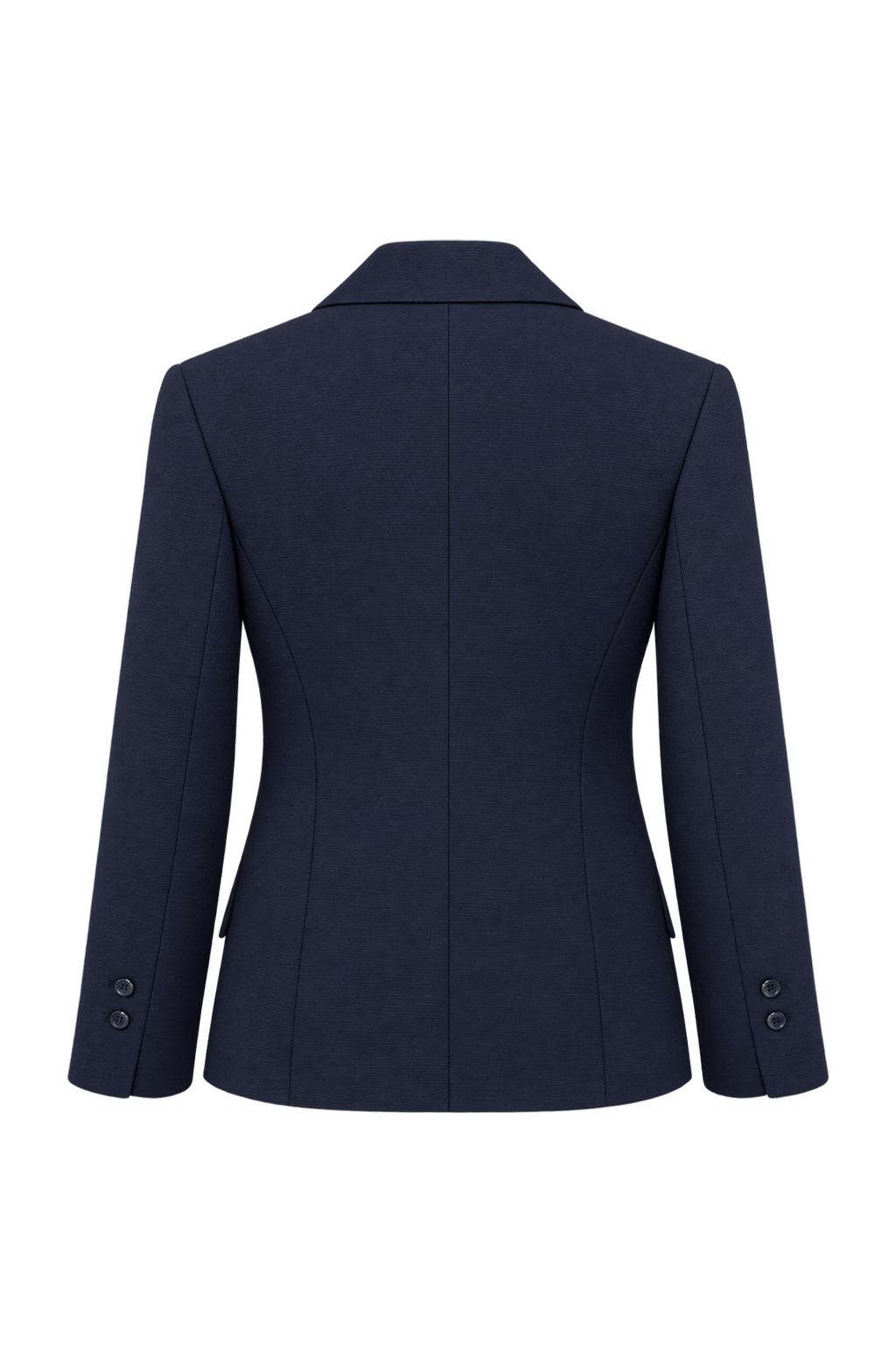 1980s Dark Navy Blue Wool Blend Blazer - Back View