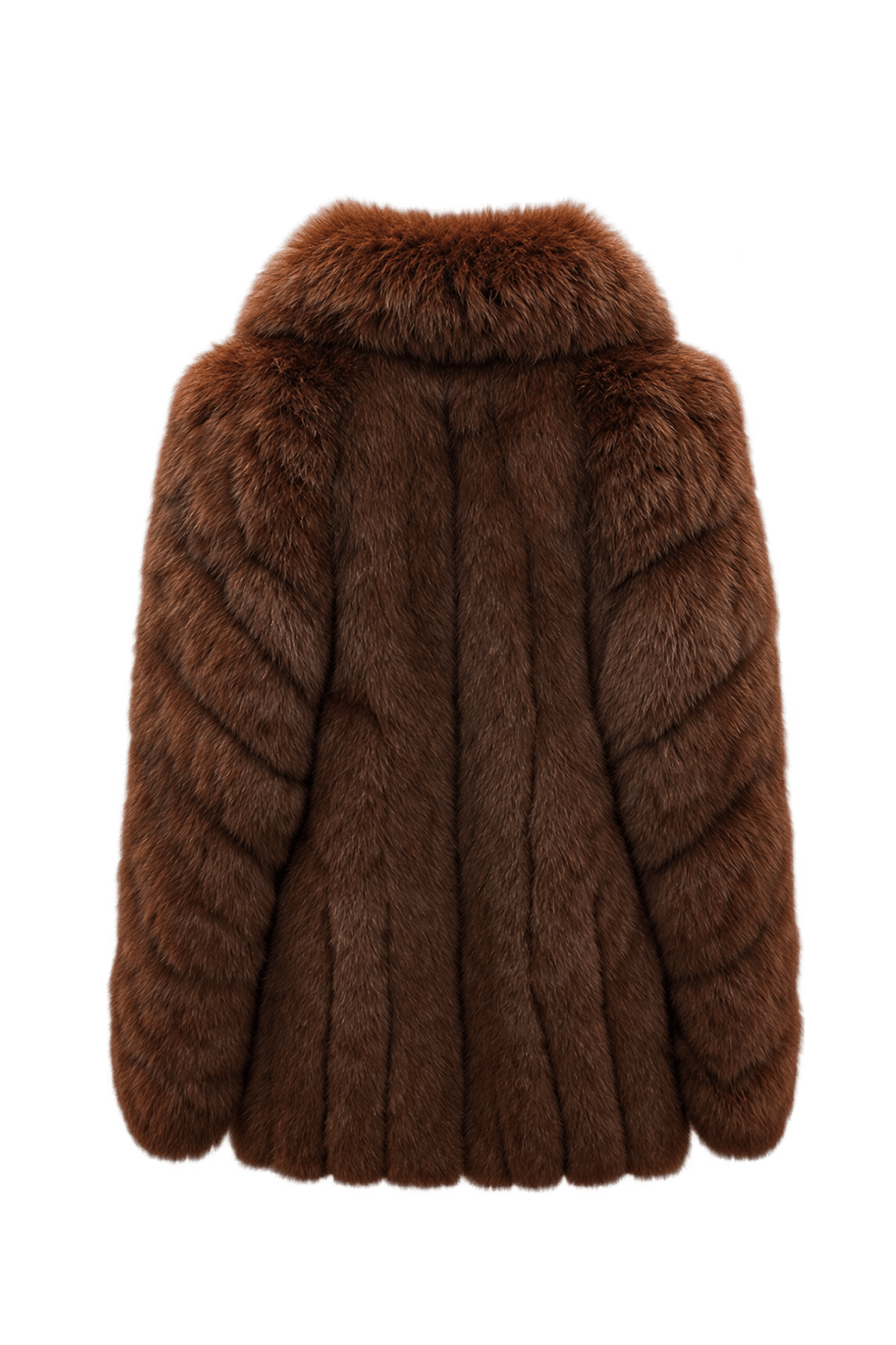1980s Reddish Chestnut Brown Fur Coat - Back View
