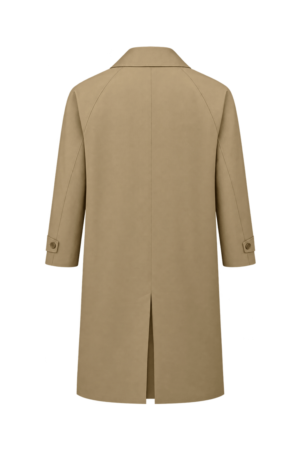 80s Camel Tan Woven Fabric Coat - Back View