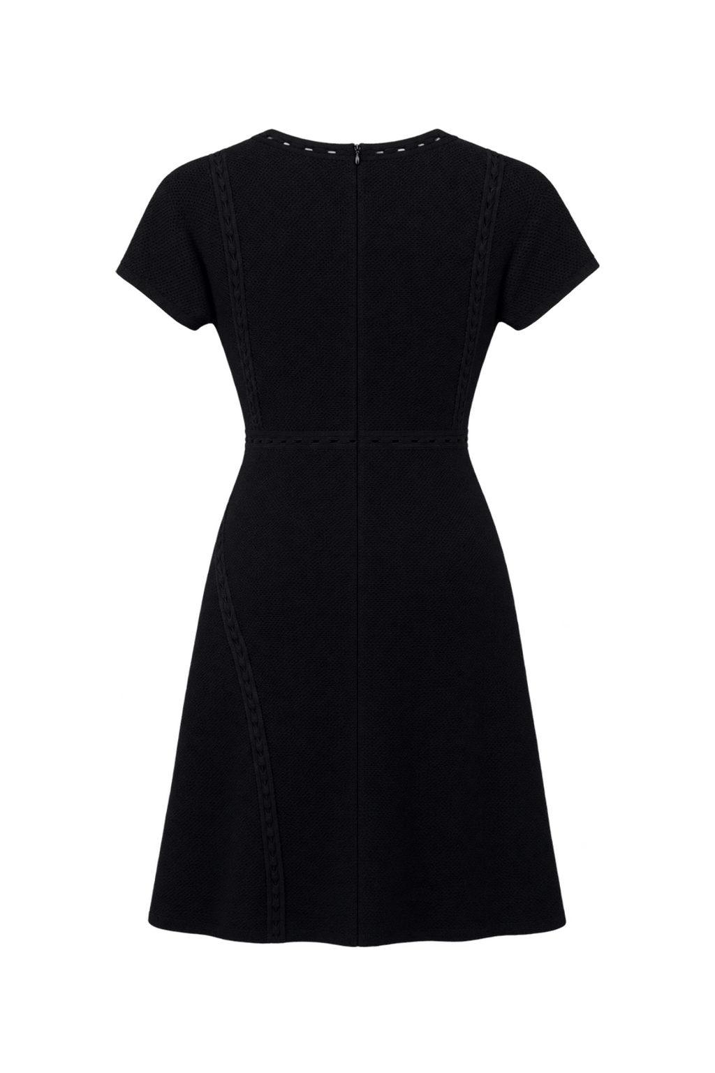 1990s Black Unverified Knit Dress - Back View