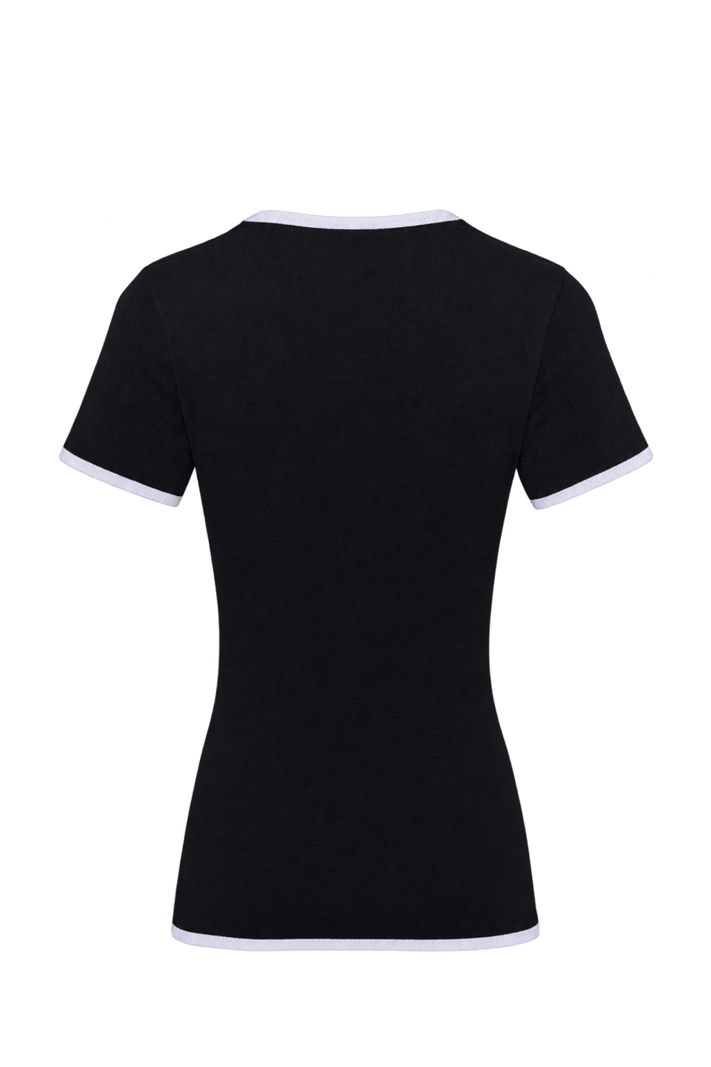 1990s Black Fine Knit T-Shirt - Back View