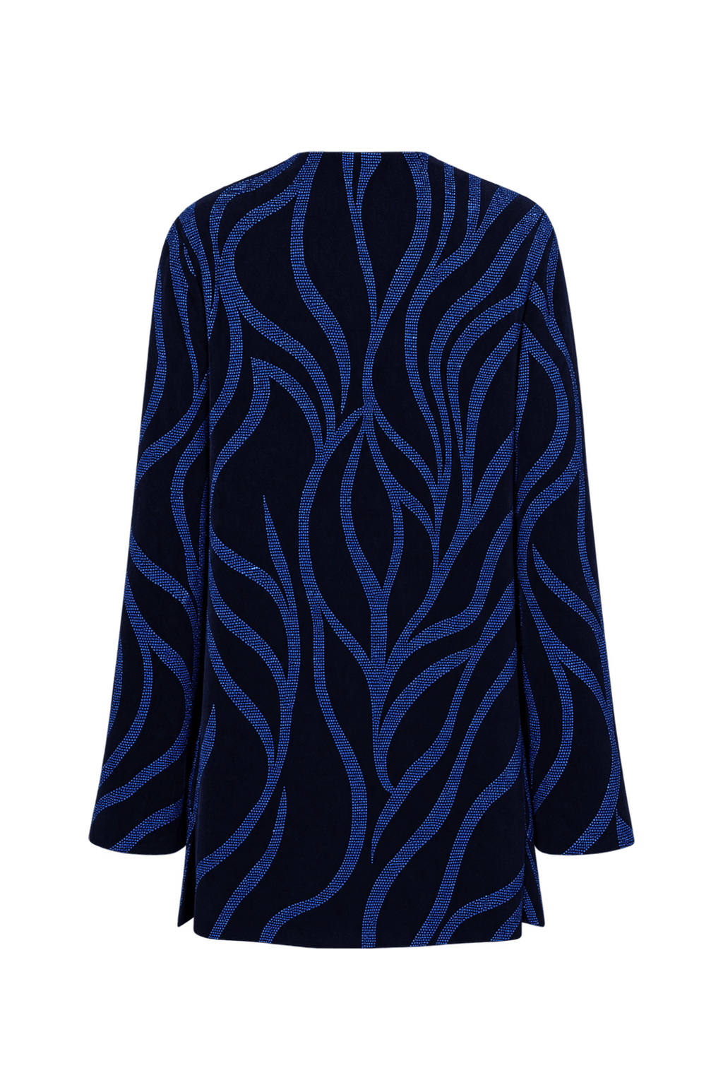 1980s Deep Navy Blue Velvet Jacket - Back View