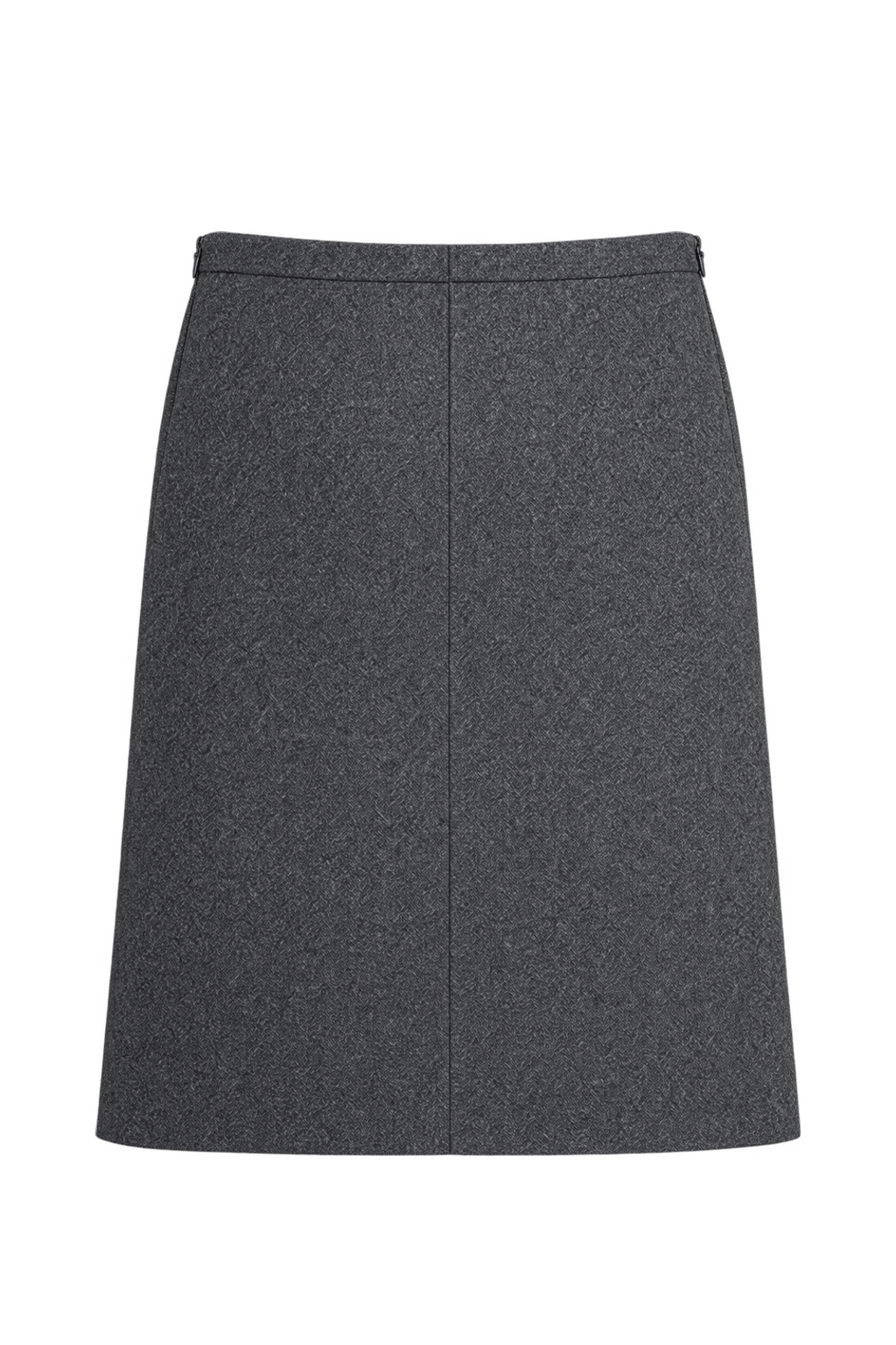 1960s Charcoal Gray Wool Blend Skirt - Back View
