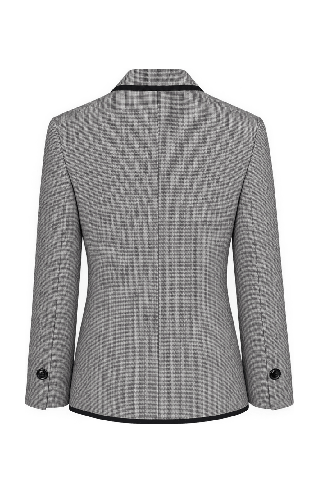 1980s Black and Off-White Woven Blazer - Back View